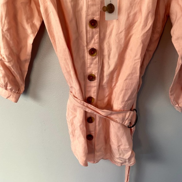 NWT Anthropologie Maeve Alanis Belted Button Top Shirt Blouse Women's Size 4 - Picture 6 of 16